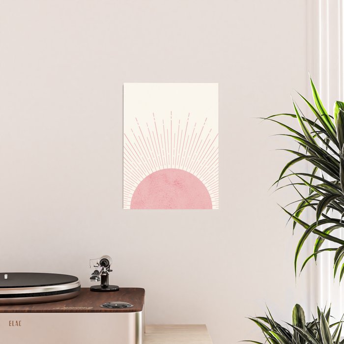 Pink Sunrise Boho Midcentury Poster Gallery Image 2