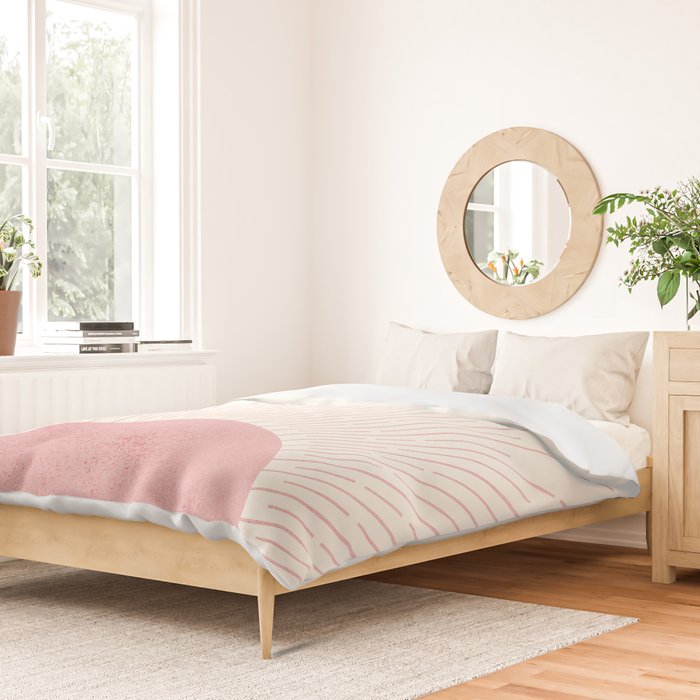 Pink Sunrise Boho Midcentury Duvet Cover Gallery Image 2