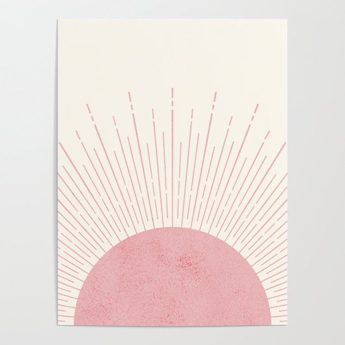 Pink Sunrise Boho Midcentury Poster Gallery Image 1
