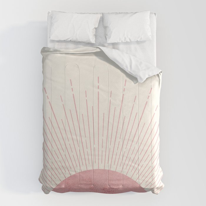 Pink Sunrise Boho Midcentury Comforter Gallery Image 6
