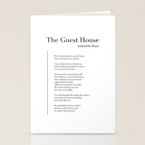 The Guest House by Rumi Stationery Card Gallery Image 2