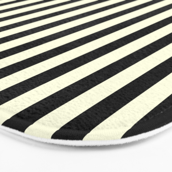 Pale Cream and Black Stripe Bath Mat Gallery Image 3
