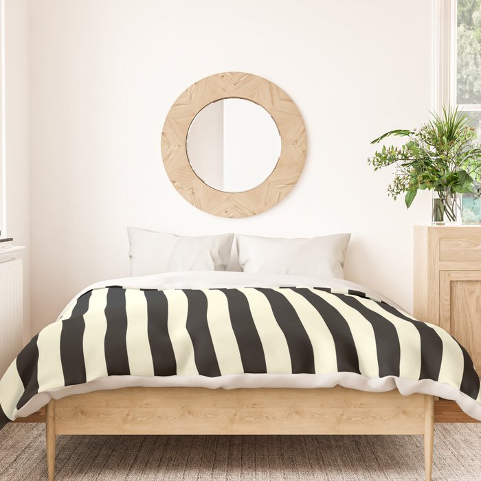 Pale Cream and Black Stripe Duvet Cover Gallery Image 3
