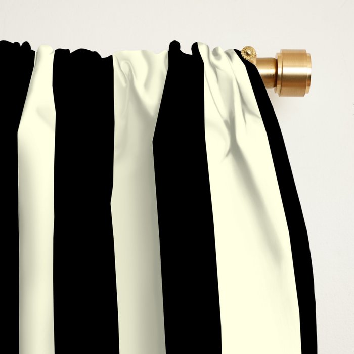Pale Cream and Black Stripe Window Curtain Gallery Image 2