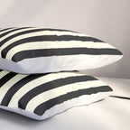 Pale Cream and Black Stripe Pillow Sham Gallery Image 3