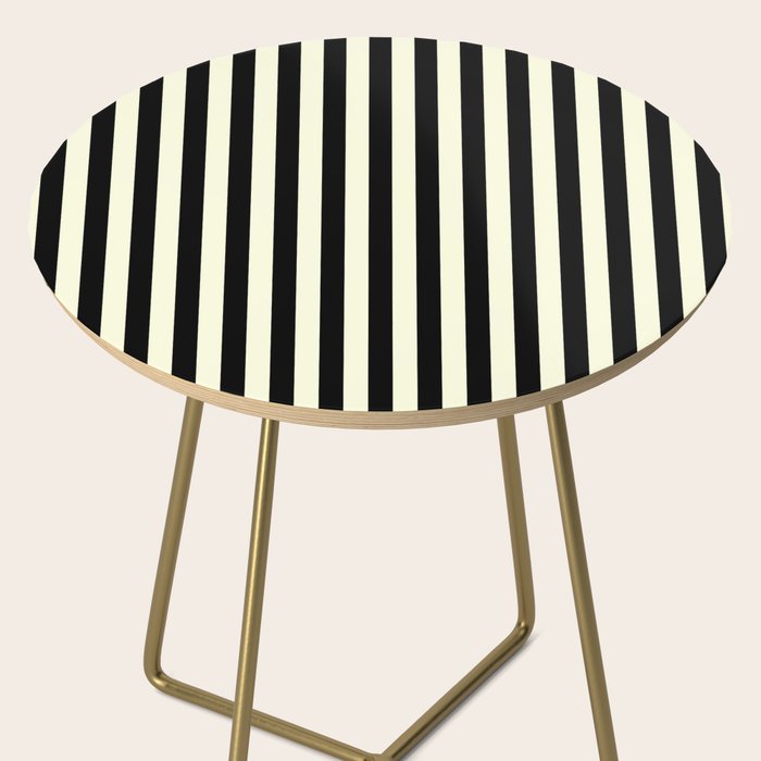 Pale Cream and Black Stripe Side Table Gallery Image 2