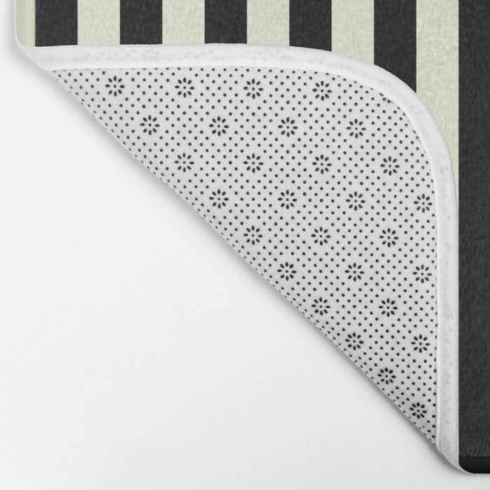 Pale Cream and Black Stripe Bath Mat Gallery Image 2
