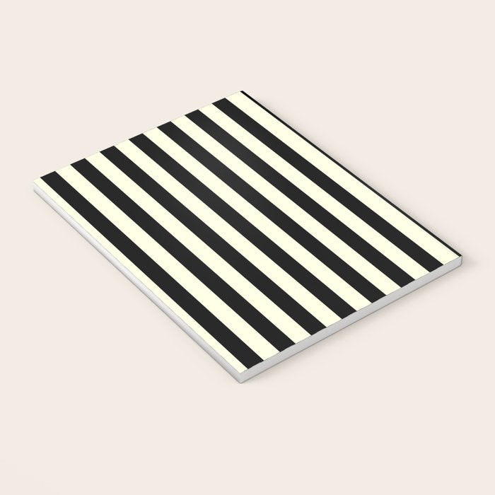 Pale Cream and Black Stripe Notebook Gallery Image 3