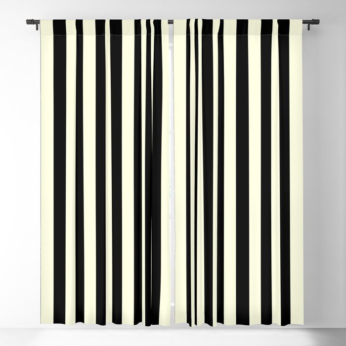 Pale Cream and Black Stripe Window Curtain Gallery Image 1
