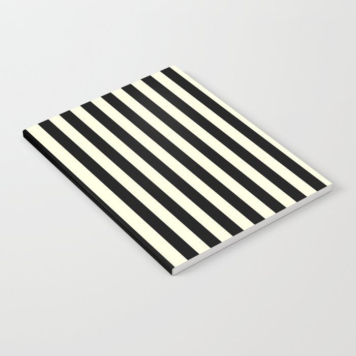 Pale Cream and Black Stripe Notebook Gallery Image 2