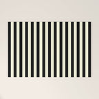 Pale Cream and Black Stripe Welcome Mat Gallery Image 1
