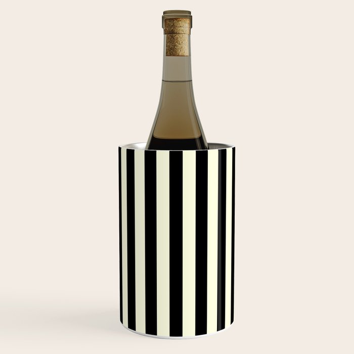 Pale Cream and Black Stripe Wine Chiller Gallery Image 1