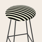 Pale Cream and Black Stripe Stool Gallery Image 2
