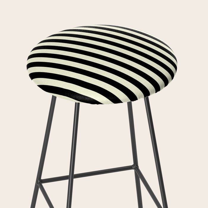 Pale Cream and Black Stripe Stool Gallery Image 2