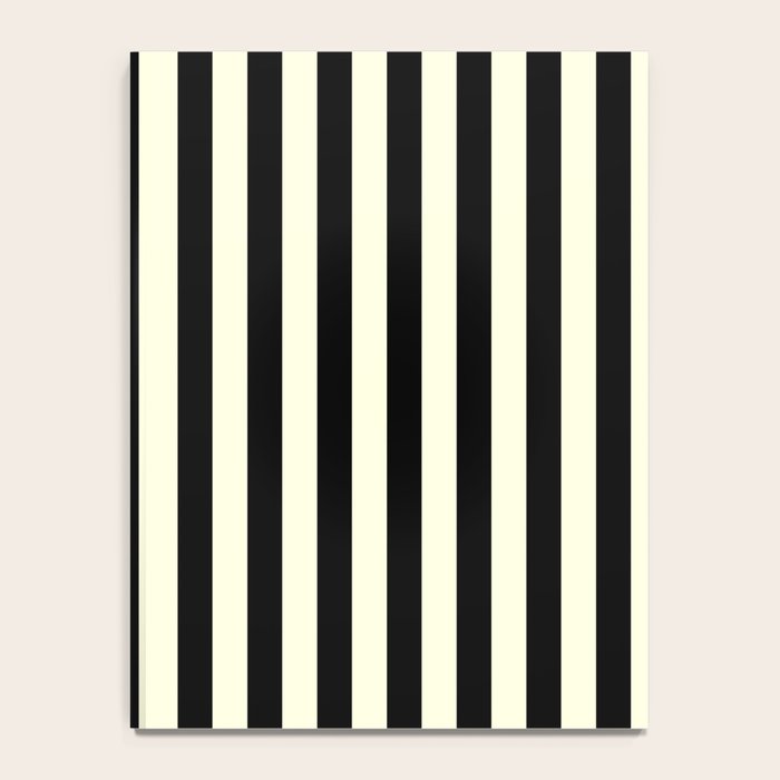 Pale Cream and Black Stripe Notebook Gallery Image 4