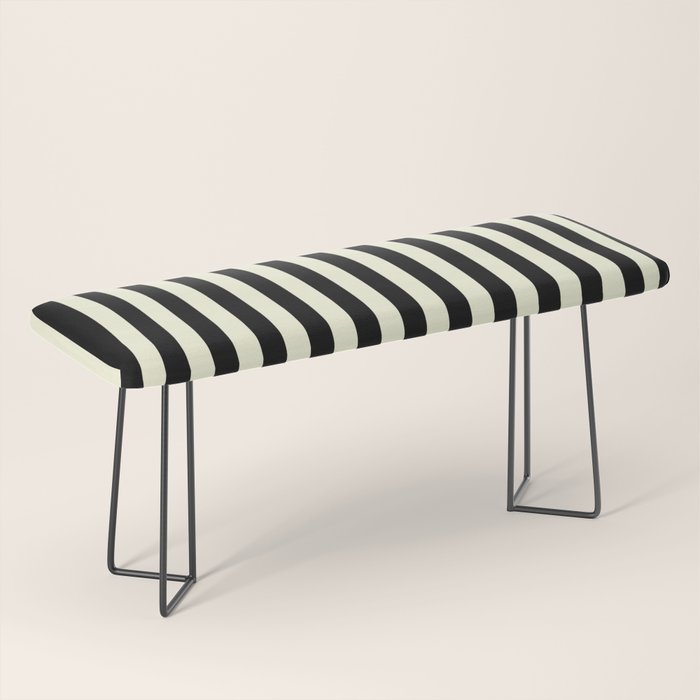 Pale Cream and Black Stripe Bench Gallery Image 1
