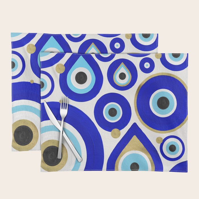 Evil Eye Charms on White Placemat Gallery Image 1