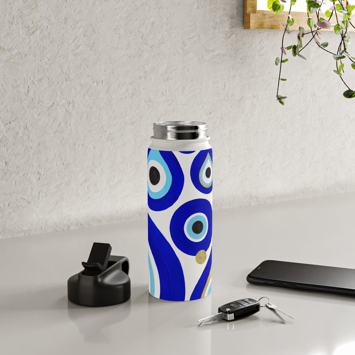 Evil Eye Charms on White Water Bottle Gallery Image 4
