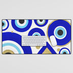Evil Eye Charms on White Desk Mat Gallery Image 1