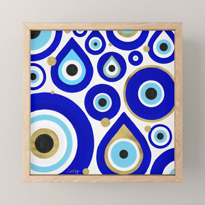 Evil Eye Charms on White Mini Art Print Gallery Image 1