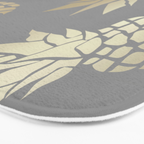 Glam Pineapple Art in Gray and Gold Bath Mat Gallery Image 3