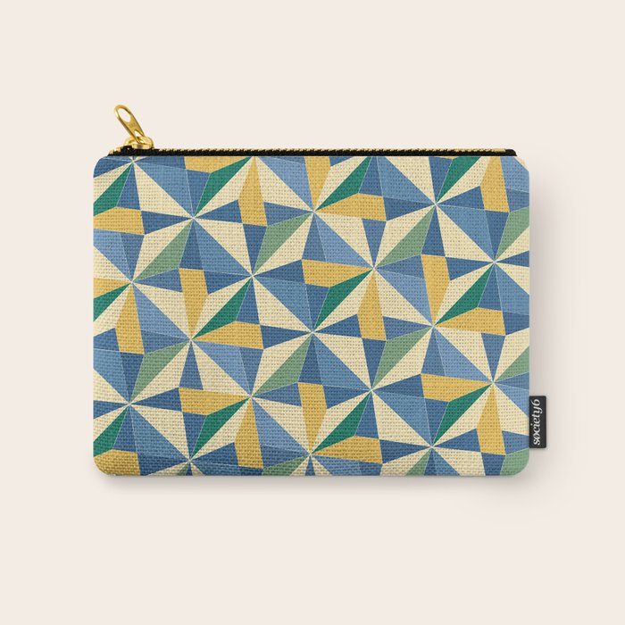 Kaleidoscope Tile Pattern XV Bold Colorful Summer Carry All Pouch Gallery Image 1