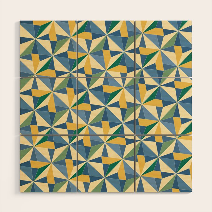 Kaleidoscope Tile Pattern XV Bold Colorful Summer Wood Wall Art Gallery Image 1