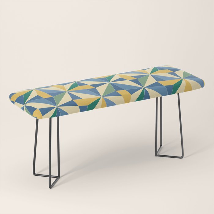 Kaleidoscope Tile Pattern XV Bold Colorful Summer Bench Gallery Image 1