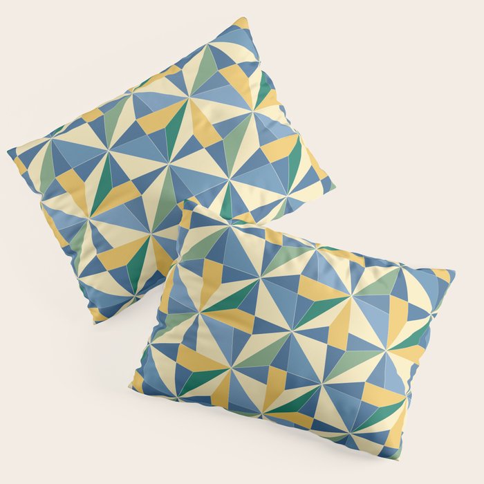 Kaleidoscope Tile Pattern XV Bold Colorful Summer Pillow Sham Gallery Image 3