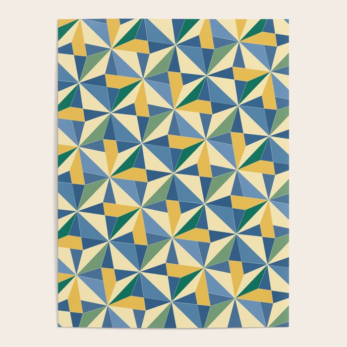 Kaleidoscope Tile Pattern XV Bold Colorful Summer Poster Gallery Image 4