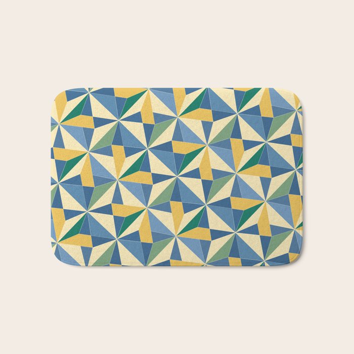 Kaleidoscope Tile Pattern XV Bold Colorful Summer Bath Mat Gallery Image 1