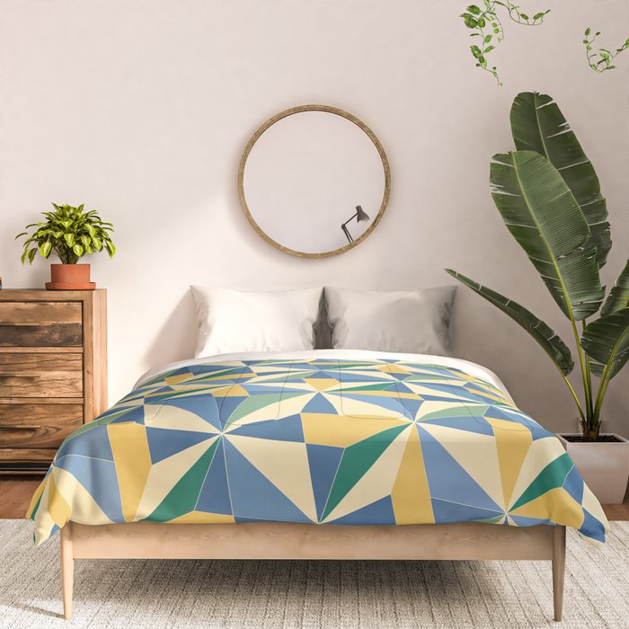 Kaleidoscope Tile Pattern XV Bold Colorful Summer Comforter Gallery Image 3