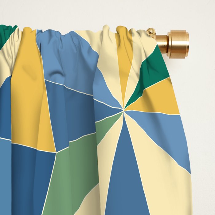 Kaleidoscope Tile Pattern XV Bold Colorful Summer Window Curtain Gallery Image 2