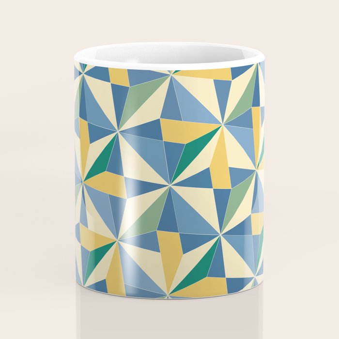 Kaleidoscope Tile Pattern XV Bold Colorful Summer Coffee Mug Gallery Image 4
