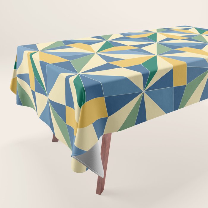 Kaleidoscope Tile Pattern XV Bold Colorful Summer Tablecloth Gallery Image 1