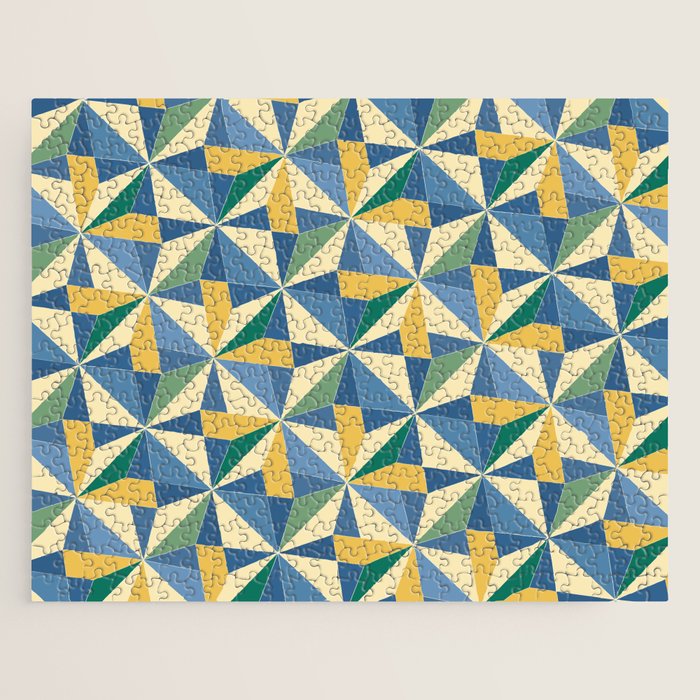 Kaleidoscope Tile Pattern XV Bold Colorful Summer Jigsaw Puzzle Gallery Image 1