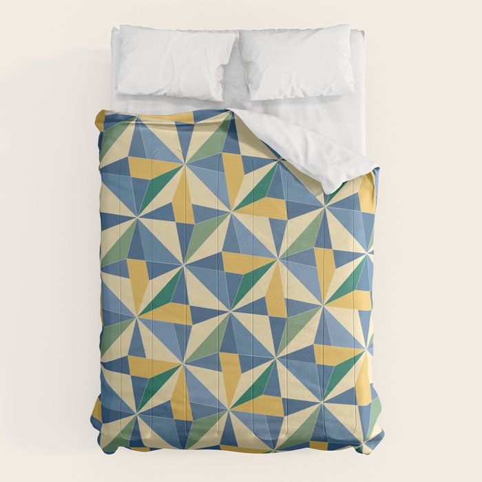 Kaleidoscope Tile Pattern XV Bold Colorful Summer Comforter Gallery Image 6