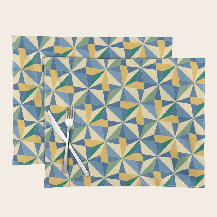 Kaleidoscope Tile Pattern XV Bold Colorful Summer Placemat Gallery Image 1