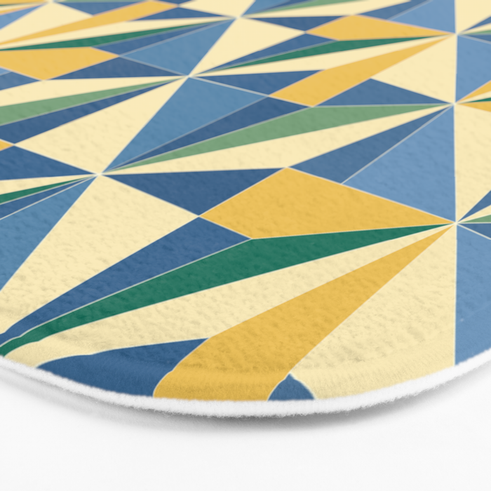 Kaleidoscope Tile Pattern XV Bold Colorful Summer Bath Mat Gallery Image 3