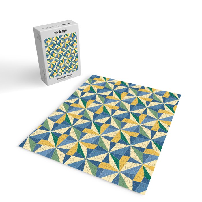 Kaleidoscope Tile Pattern XV Bold Colorful Summer Jigsaw Puzzle Gallery Image 2