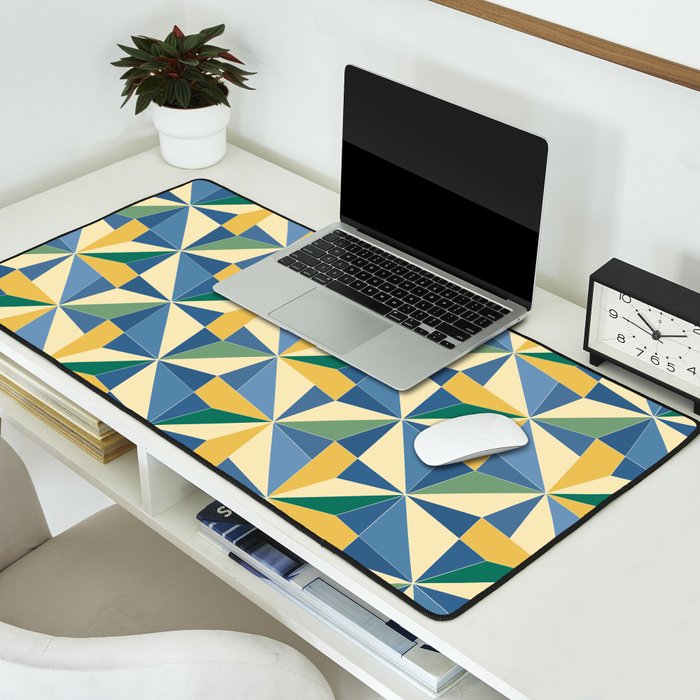 Kaleidoscope Tile Pattern XV Bold Colorful Summer Desk Mat Gallery Image 2