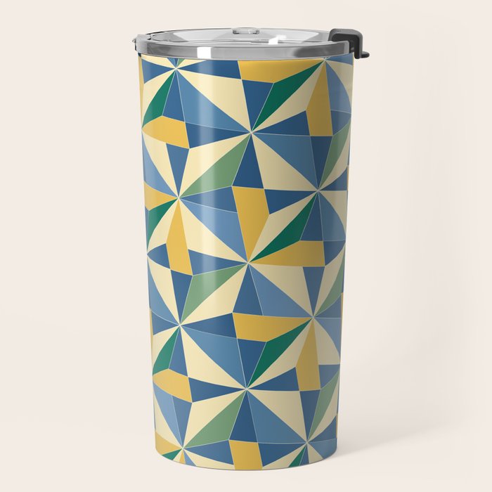 Kaleidoscope Tile Pattern XV Bold Colorful Summer Travel Mug Gallery Image 2