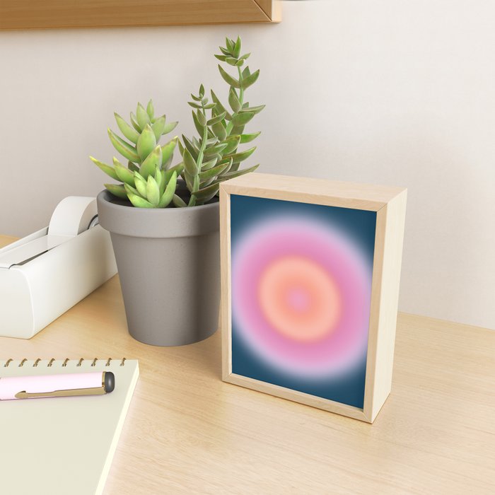 Magical Night | 01 - Gradient Print, Aura Art, Dark Blue And Pink Gradient Mini Art Print Gallery Image 2