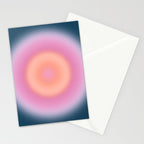 Magical Night | 01 - Gradient Print, Aura Art, Dark Blue And Pink Gradient Stationery Card Gallery Image 2
