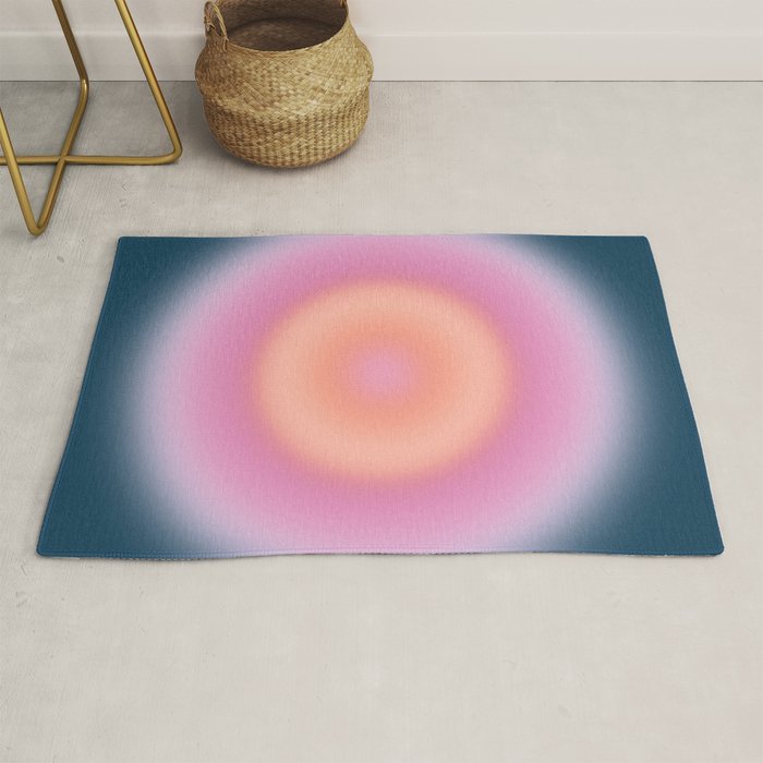 Magical Night | 01 - Gradient Print, Aura Art, Dark Blue And Pink Gradient Rug Gallery Image 1