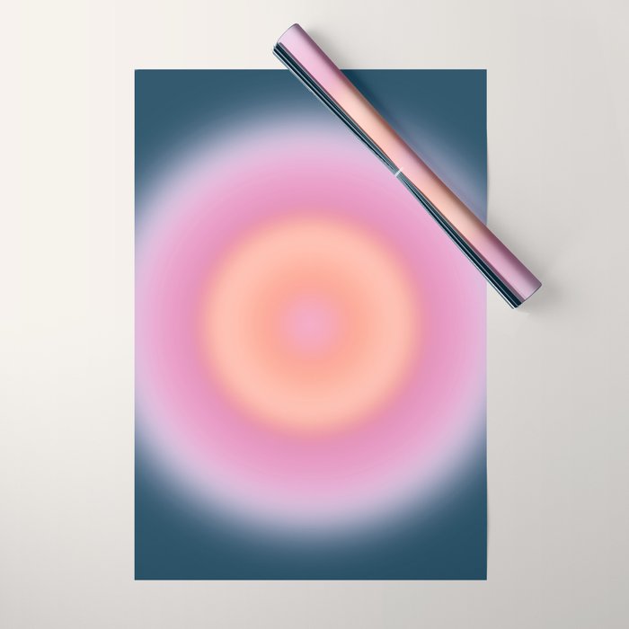 Magical Night | 01 - Gradient Print, Aura Art, Dark Blue And Pink Gradient Wrapping Paper Gallery Image 1