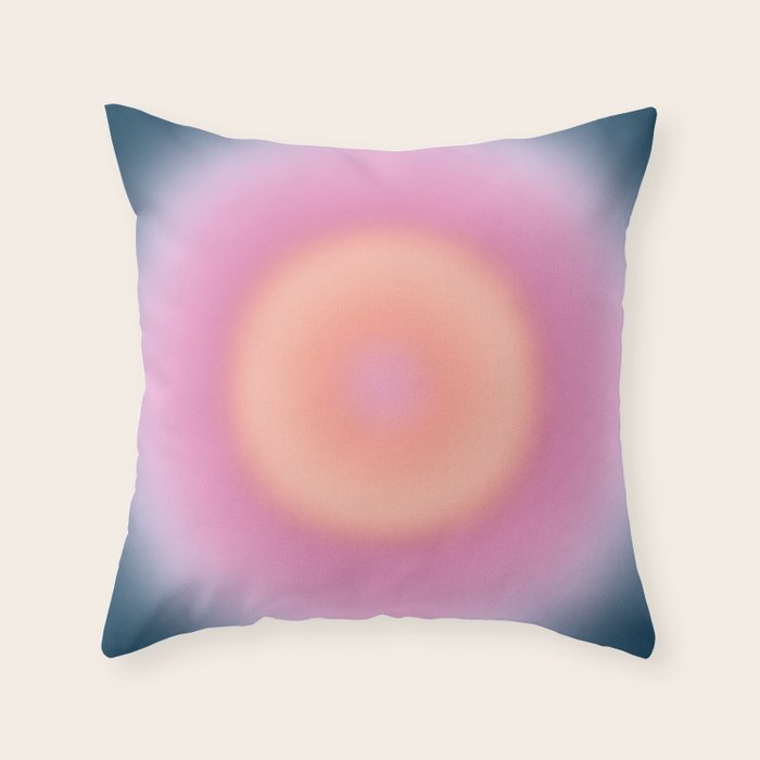 Magical Night | 01 - Gradient Print, Aura Art, Dark Blue And Pink Gradient Throw Pillow Gallery Image 6