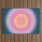 Magical Night | 01 - Gradient Print, Aura Art, Dark Blue And Pink Gradient Outdoor Rug Gallery Image 1
