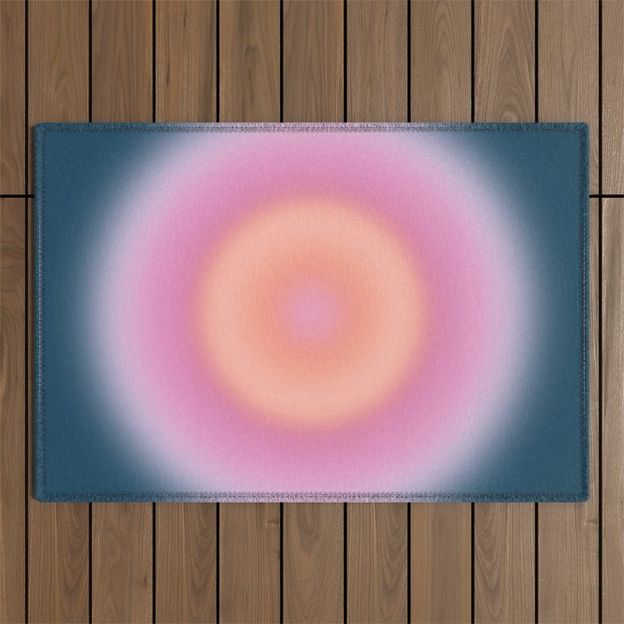 Magical Night | 01 - Gradient Print, Aura Art, Dark Blue And Pink Gradient Outdoor Rug Gallery Image 1