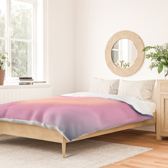 Magical Night | 01 - Gradient Print, Aura Art, Dark Blue And Pink Gradient Duvet Cover Gallery Image 2